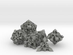 Intangle Dice Set in Gray PA12