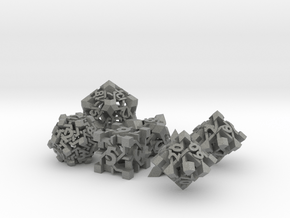 Intangle Dice Set with Decader in Gray PA12