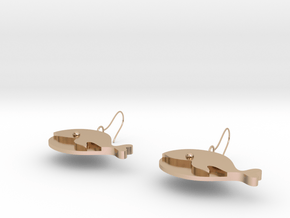 Whale earrings in 14k Rose Gold Plated Brass