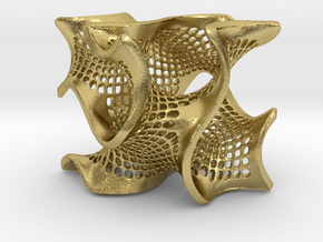 Perforated gyroid in Natural Brass