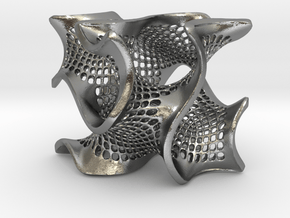 Perforated gyroid in Natural Silver