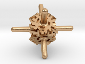 Clockwork Gears Dice in Natural Bronze: d8