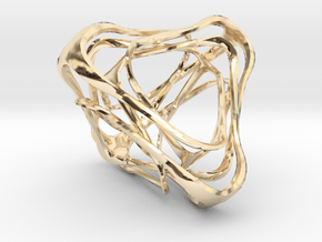Twisted Tetrahedron  in 14k Gold Plated Brass