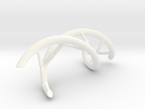 DNA Pendant, 4cm lengh in White Processed Versatile Plastic