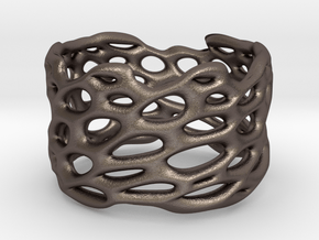 Lattice0104 Ring in Polished Bronzed-Silver Steel