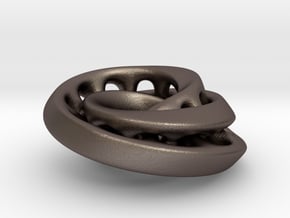 Nested mobius strip in Polished Bronzed-Silver Steel