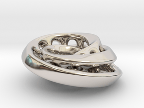 Nested mobius strip in Rhodium Plated Brass