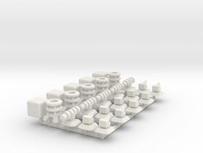 Modules 1: Turrets, Engine, Cube in White Natural Versatile Plastic