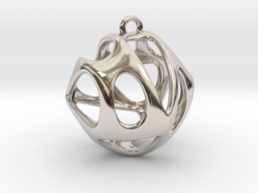 Hedra I in Rhodium Plated Brass