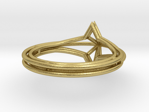 anello stellai filo c 12 giu in Natural Brass