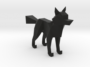 LOWPOLY FOX in Black Natural Versatile Plastic