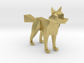 LOWPOLY FOX in Natural Brass