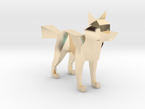 LOWPOLY FOX in 14k Gold Plated Brass