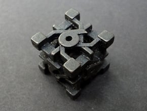 Intangle d6 in Polished and Bronzed Black Steel