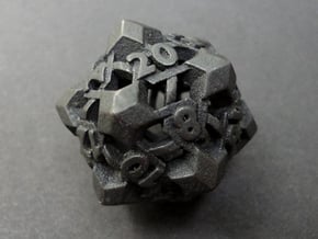 Intangle d20 in Polished and Bronzed Black Steel