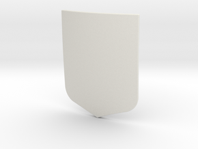 Modern Shield (Plain) in White Natural Versatile Plastic: Small