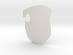 German Shield (Plain) in White Natural Versatile Plastic: Small