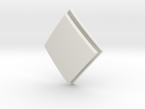 Diamond Lozenge (Framed) in White Natural Versatile Plastic: Small