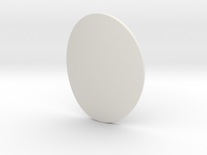 Cartouche Oval (Plain) in White Natural Versatile Plastic: Small