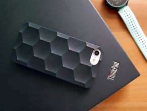 iPhone 7 & 8 case_Hexagon in Black Premium Versatile Plastic