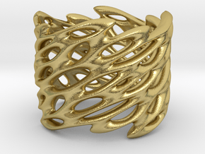 Lattice0105 Ring in Natural Brass