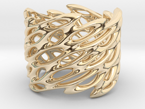 Lattice0105 Ring in 14k Gold Plated Brass