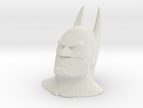 Batman voxelized in White Natural Versatile Plastic
