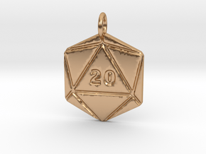 D20 Pendant - Precious in Polished Bronze
