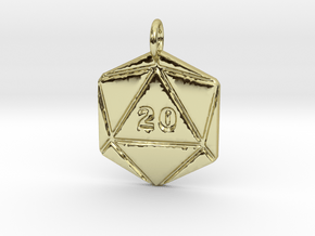 D20 Pendant - Precious in 18k Gold Plated Brass