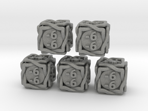 5 × 'Twined' D6 -1/-1 counters (14 mm) SOLID in Gray PA12