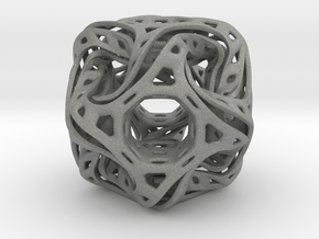 Ported looped drilled  cube pendant in Gray PA12