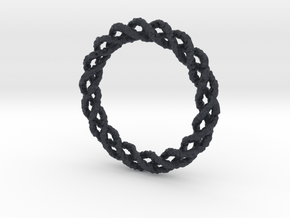 Twisted Single Strand Ring No.1 in Black PA12