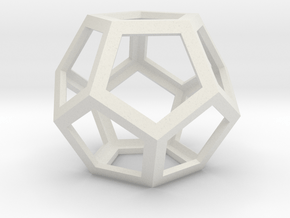 Dodecahedron in White Premium Versatile Plastic