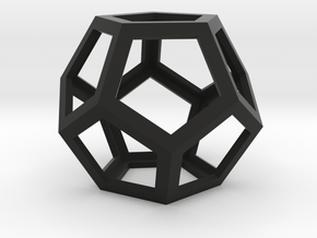 Dodecahedron in Black Premium Versatile Plastic