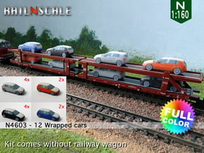 12 Wrapped cars (N 1:160) in Natural Full Color Sandstone