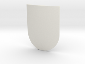 Spanish Shield (Plain) in White Natural Versatile Plastic: Small