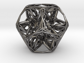 Organic Dodecahedron star nest in Polished Nickel Steel