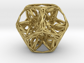 Organic Dodecahedron star nest in Natural Brass