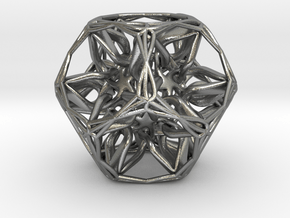 Organic Dodecahedron star nest in Natural Silver