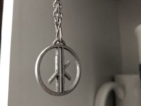 Jedi Knight Logo Pendant in Polished Bronzed-Silver Steel