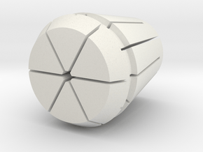 Collet-w-hex_125 B in White Natural Versatile Plastic