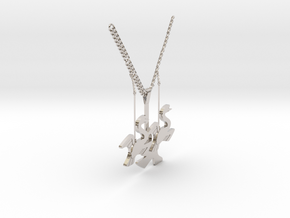 Swan necklace in Platinum: Medium