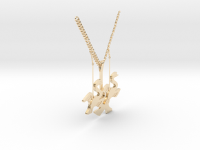 Swan necklace in 14K Yellow Gold: Medium