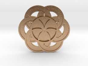 Crop circle Pendant 3 Flower of life colored in Natural Bronze