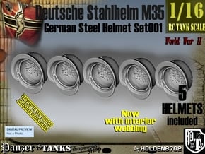 1/16 Stahlhelm M35 Set001 in Smooth Fine Detail Plastic