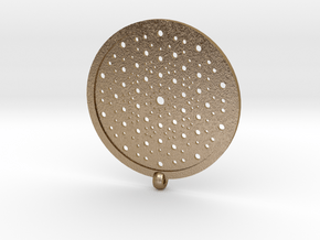 Quasicrystals Diffraction Pattern Pendant in Polished Gold Steel