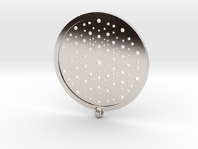Quasicrystals Diffraction Pattern Pendant in Rhodium Plated Brass