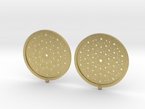 Quasicrystals Diffraction Pattern Pendant - earrin in Natural Brass