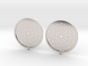 Quasicrystals Diffraction Pattern Pendant - earrin in Rhodium Plated Brass