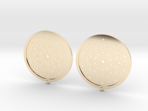 Quasicrystals Diffraction Pattern Pendant - earrin in 14k Gold Plated Brass